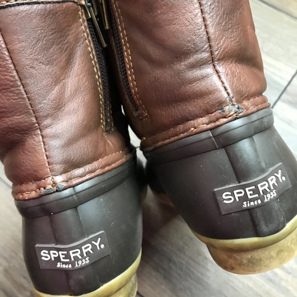Sperry Top-Sider Saltwater Duck Boots Brown Waterproof Big Girl's Size 2 YG55362 - Picture 7 of 12